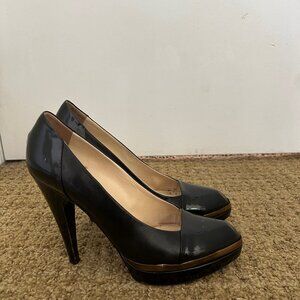 YSL Yves Saint Laurent Bronze Black Heels 39 1/2